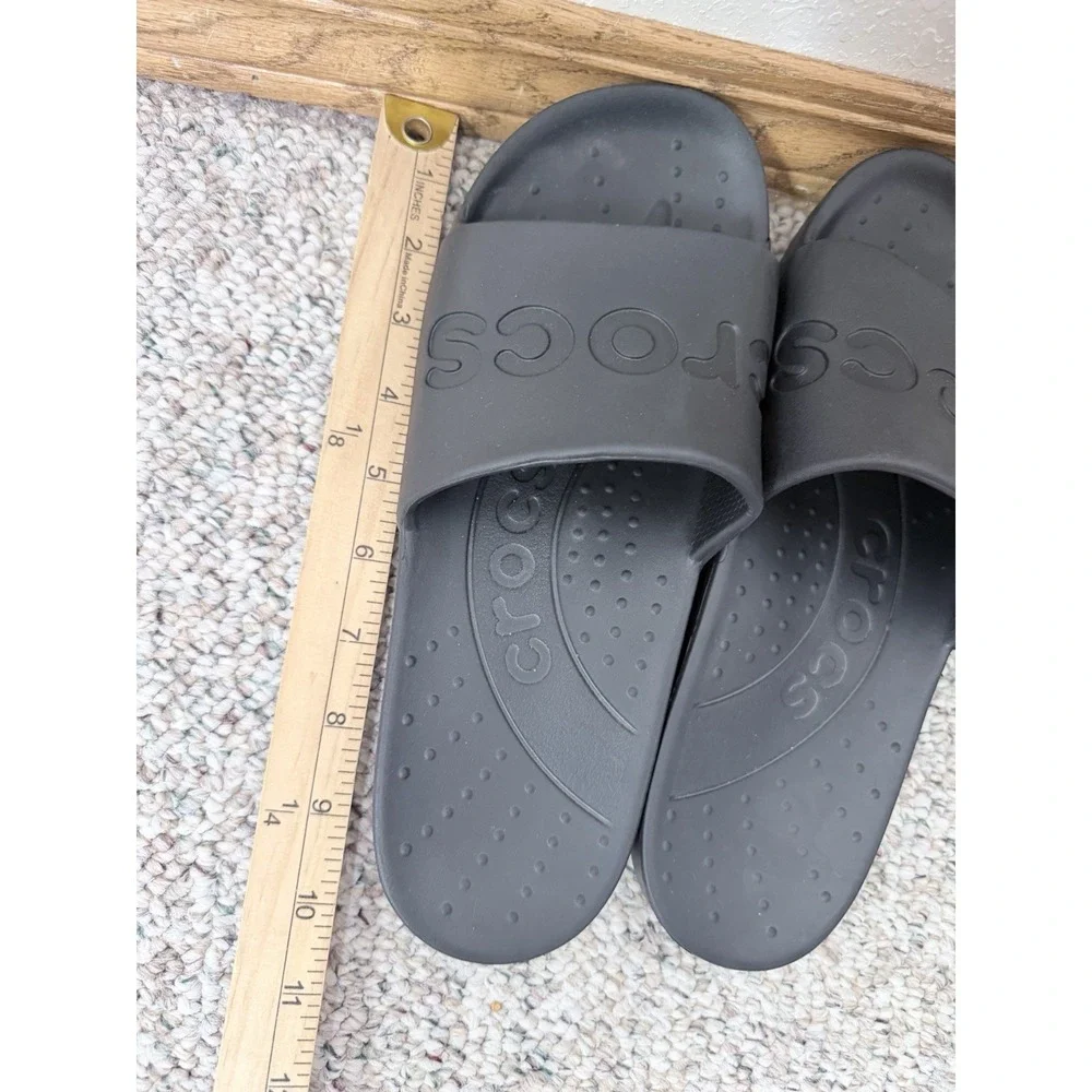 CROCS Slide Sandals Mens 7 Womens 9 Black Unisex Slip On Shoes